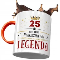 Kubki - Kubek Pomarańczowy na Urodziny 25 25te 25-te z Nadrukiem ze Zdjęciem + Opakowanie na prezent (wzór 04) - miniaturka - grafika 1
