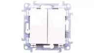 Wyłączniki światła i elektryczne - Kontakt Simon Podwójny przycisk (moduł) 10AX, 250V~, zaciski śrubowe; biały CP2. - miniaturka - grafika 1