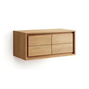 Naturalna niska/wisząca szafka pod umywalkę z litego drewna tekowego 90x40 cm Kenta – Kave Home - Szafki łazienkowe - miniaturka - grafika 1