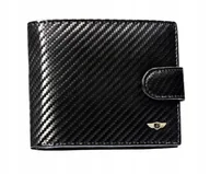 Portfele - PETERSON portfel męski skórzany czarny PREMIUM poziomy z zapięciem rfid - miniaturka - grafika 1