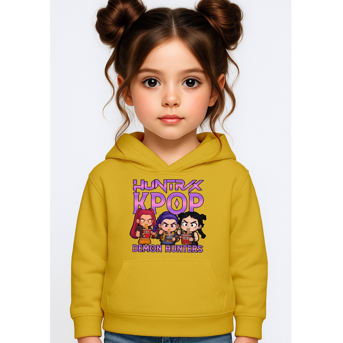 BLUZA DZIECIĘCA K-POPOWE ŁOWCZYNIE DEMONÓW HUNTRIX 146-152 Z KAPTUREM