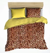 Pościel - pościel z polaru 140x200 + 1 poszewka P 300-14 DUO panterka jasna / żółty - miniaturka - grafika 1