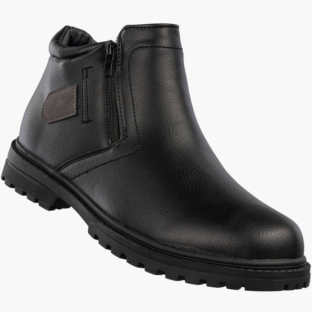 Trzewiki Męskie Ekoskóra Buty Ocieplane Botki Eleganckie Zimowe Czarne 41