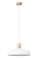 Lampy sufitowe - Biała okrągła metalowa lampa wisząca nad wyspę - A644 L7-G21 - miniaturka - grafika 1