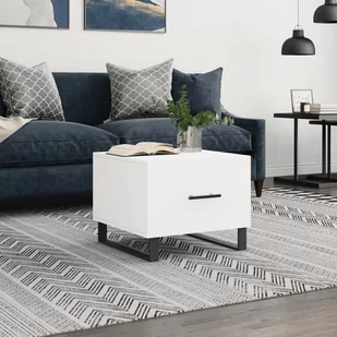 vidaXL Stolik kawowy, biały, 50x50x40 cm, materiał drewnopochodny - Ławy i stoliki kawowe - miniaturka - grafika 1