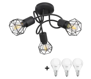Globo - LED Żyrandol natynkowy XARA 3xE14/4W/230V czarny - Lampy sufitowe - miniaturka - grafika 1