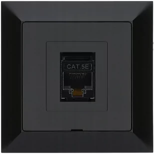 Gniazdo internetowe LAN RJ45 8-PIN PREMIUM czarny mat - Gniazdka elektryczne - miniaturka - grafika 1