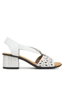 Sandały damskie - Rieker Sandały 64677-80 Biały - miniaturka - grafika 1