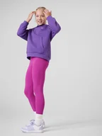 Spodnie i spodenki dla dziewczynek - 4F Legginsy sportowe szybkoschnące dziewczęce - różowe 158/164 (12-14 lat) - miniaturka - grafika 1