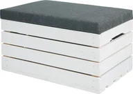 Inne meble do sypialni - Elior Biała sosnowa skrzynia z siedziskiem Alva 3X- 38 kolorów - miniaturka - grafika 1