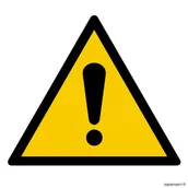 Tablice BHP - GD001 OGÓLNY ZNAK OSTRZEGAWCZY, PS - PŁYTA PCV 1MM FOTOLUMINESCENCYJNA; (200X200MM) - miniaturka - grafika 1