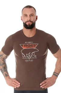 Koszulka męska z merino Brubeck Outdoor Wool Pro SS12650A brązowy niedźwiedź - Koszulki sportowe męskie - miniaturka - grafika 1