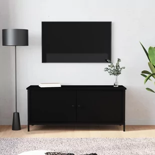 vidaXL Szafka pod TV, czarna, 102x35x45 cm, materiał drewnopochodny - Szafki RTV - miniaturka - grafika 1