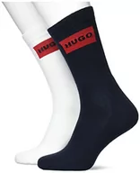 Skarpetki męskie - HUGO Męskie 2P QS RIB LAB COL CC Dwupak krótkich skarpet z logo, Open Green360., 40-42 EU - miniaturka - grafika 1