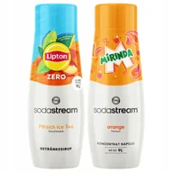 Syropy i koncentraty owocowe - 2x Syrop SodaStream Lipton Ice Tea Peach Zero Bez Cukru + Mirinda Pomarańcz - miniaturka - grafika 1