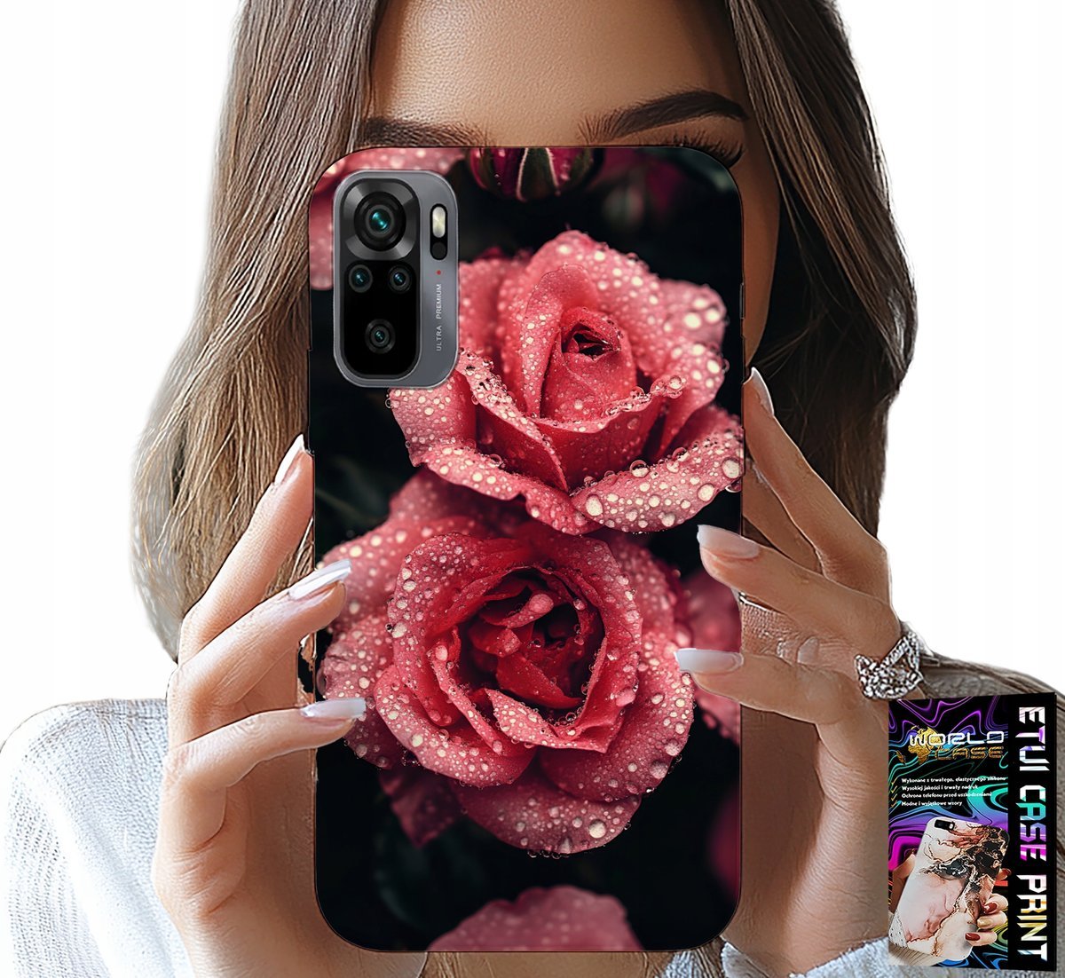 ETUI DO XIAOMI NOTE 10 / 10S - PIĘKNE RÓŻOWE RÓŻE, KWIECISTE WZORY, CASE