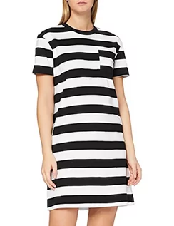 Sukienki - Urban Classics Damska sukienka w paski, czarny/biały, XS - grafika 1
