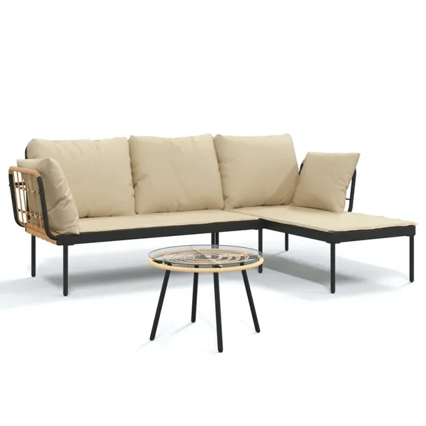 Zestaw wypoczynkowy ogrodowy Elegancki Rattan PE Antracytowy