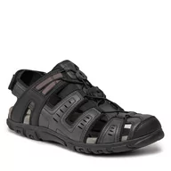 Sandały męskie - Sandały Geox Uomo Sandal Strada U4524C 000ME C9999 Black - miniaturka - grafika 1