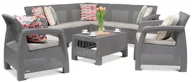Meble ogrodowe - Zestaw mebli ogrodowych CURVER Corfu Relax Duo Set, cappuccino-piaskowy, 4 elementy - miniaturka - grafika 1
