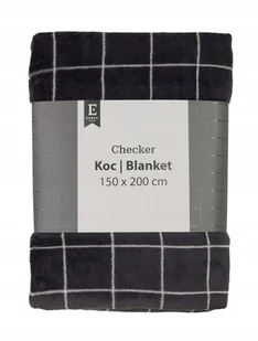 Miękki koc czarny w białą kratę 150x200 cm CHECKER - Koce - miniaturka - grafika 1