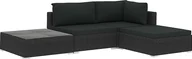 Meble ogrodowe - Elior 4-częściowy czarny zestaw wypoczynkowy do ogrodu - Begi 4A - miniaturka - grafika 1