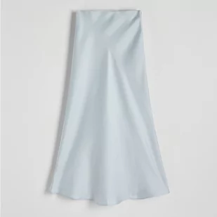 Reserved - Satynowa spódnica z wiskozy - Niebieski - Spódnice - miniaturka - grafika 1