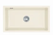 Zlewozmywaki - SystemCeram Mera 80-U zlewozmywak ceramiczny podblatowy 77x41 magnolia - miniaturka - grafika 1