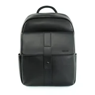 Torebki damskie - Skórzany plecak Solier FV04 Rimelle czarny – pojemny, elegancki, z kieszeniami na zamek - miniaturka - grafika 1