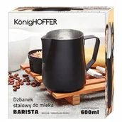 Dzbanki i imbryki - KonigHOFFER Dzbanek do mleka 600ml Barista czarny - miniaturka - grafika 1