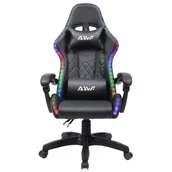 Fotele gamingowe - Fotel gamingowy krzesło dla gracza kubełkowy ergonomiczny biurowy czarny LED Funky - miniaturka - grafika 1