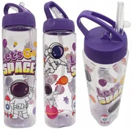 Bidony dla dzieci - Bidon Butelka Dla Dzieci Kosmos Astronauta Chowana Słomka Fioletowy 700 Ml - miniaturka - grafika 1