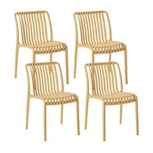 Fotele i krzesła ogrodowe - Beliani Zestaw 4 krzeseł ogrodowych ARICCIA Musztardowy - miniaturka - grafika 1