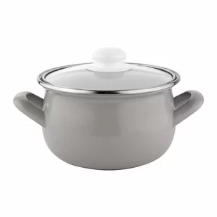 Fl1 GARNEK EMALIOWANY CAPRI PYZA Z/P 18CM 2,8L JASNY SZARY 011-GAR-AV/6C/18 - Garnki - miniaturka - grafika 1