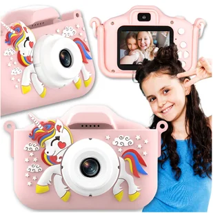APARAT CYFROWY ZABAWKA DLA DZIECI JEDNOROŻEC 48Mpx SELFIE KAMERA+KARTA 32GB+ GRY - Zabawki interaktywne dla dzieci - miniaturka - grafika 1