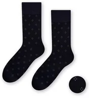 Skarpetki męskie - Wzorzyste garniturowe skarpetki męskie z delikatnym ściągaczem Art. 056 - miniaturka - grafika 1