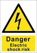 Akcesoria BHP - Tabliczka DANGER ELECTRIC SHOCK RISK 15x21cm PCV 1mm - miniaturka - grafika 1