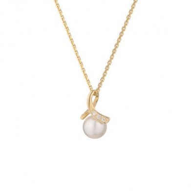 Zawieszka Wisiorek Złoto 9k 375 Cyrkonie Perła