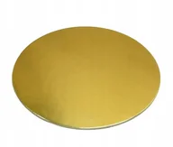 Dodatki do ciast w proszku - Podkład pod tort gruby 28 cm okrągły złoty podkładka pod tort sztywny - miniaturka - grafika 1