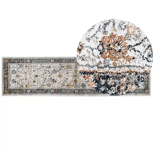 Dywan 80x300 cm beżowy z niebieskim ARATES - Dywany - miniaturka - grafika 1