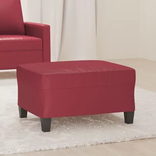 vidaXL Podnóżek, winna czerwień, 70x55x41 cm, sztuczna skóra - Pufy i podnóżki - miniaturka - grafika 1