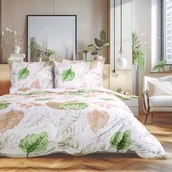 Pościel - Pościel 220x200 flanela bawełniana biała Castana w kolorowe liście Darymex - miniaturka - grafika 1