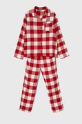 Piżamy dla dziewczynek - United Colors of Benetton piżama bawełniana dziecięca kolor czerwony wzorzysta - miniaturka - grafika 1