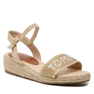 Buty dla dziewczynek - Espadryle Tommy Hilfiger Rope Wedge Sandal T3A7-33287-0890 S Beige 500 - miniaturka - grafika 1