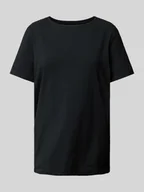 Koszulki i topy damskie - T-shirt z prążkowanym okrągłym dekoltem - miniaturka - grafika 1