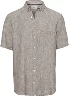 BRAX Męska koszula lniana Dan U AIRWASHED Linen z krótkim rękawem, oliwkowa, M, oliwkowy, M - Koszule męskie - miniaturka - grafika 1