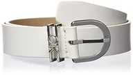 Paski - Calvin Klein Damski pasek Ck Must Ck Loop Belt 3,0 cm skórzany pasek, Bright White, 135 - miniaturka - grafika 1