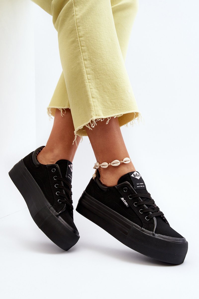 Trampki Damskie Na Platformie Lee Cooper LCW-24-31-2180 Czarne-40