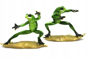 FIGURKA ZIELONA ŻABA NA LIŚCIU W DYNAMICZNYCH POZACH 2 RODZAJE - Figurki dekoracyjne FIGURKA ZIELONA ŻABA NA LIŚCIU W DYNAMICZNYCH POZACH 2 RODZAJE - Figurki dekoracyjne - miniaturka - grafika 1