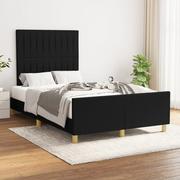 Łóżka - Lumarko Rama łóżka z zagłówkiem, czarna, 120x200 cm, obita tkaniną - miniaturka - grafika 1